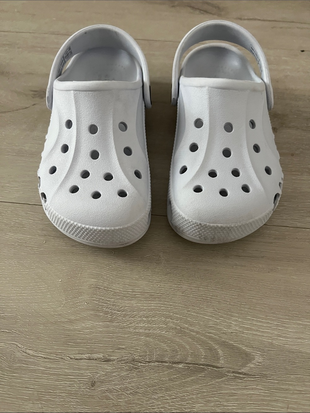 CROCS Kids Classic White Clog with Heel Strap